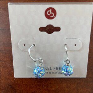 Bundle 3/$12.  Small Blue Sparkly Dangle Earrings
